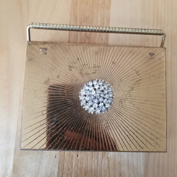 Vintage Volupte USA Compact Goldtone Makeup Lipstick  Powder Holder - Picture 10 of 13